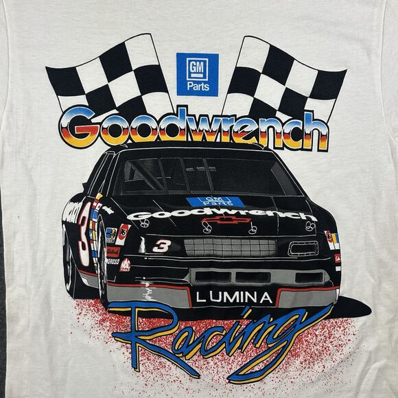 VTG 90s Hanes Goodwrench Racing Dale Earnhardt Shirt Nascar Mens Large White - Picture 2 of 12